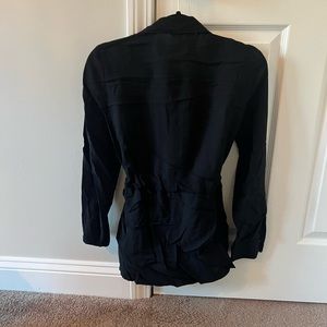 Cinched waist button down shirt